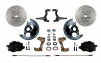 Leed Power Disc Conversion Front Brake System - 1 Piston Caliper - 11 in Solid Rotor - Black - GM A-Body 1964-72/F-Body 1967-69/X-Body 1969-74