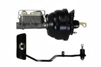 Leed Master Cylinder and Booster - 1 in Bore - Dual Integral Reservoir - 8 in OD - Dual Diaphragm - Black - Ford Cougar/Mustang 1967-70