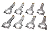 Manley H Beam Forged Steel Connecting Rod - 6.125 in Long - Bushed - 7/16 in Cap Screws - ARP 2000 - GM LS-Series (Set of 8)
