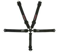 Mastercraft 5 Point Camlock Harness - SFI 16.1 - Bolt-On - 2 in Straps - Pull Down Adjust - Individual Harness - Black