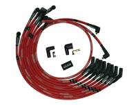 Moroso Ultra Spiral Core Spark Plug Wire Set - 8 mm - Sleeved - Red - 135 Degree Plug Boots - Socket Style - Small Block Ford