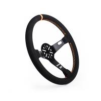 MPI SimMax Drift Steering Wheel - 13-3/4 in Diameter - 2-3/8 in Dish - 3-Spoke - Black