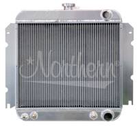 Northern Muscle Car Aluminum Radiator - 21.750 x 21.750 x 3.125 in - Passenger Side Inlet/Outlet - Mopar GEN III Hemi - Mopar A-Body 1960-77