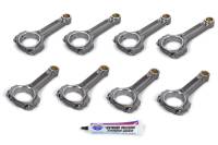 Oliver I Beam Forged Steel Connecting Rod - 6.125 in Long - Bushed - 7/16 in Cap Screws - Small Block Chevy (Set of 8)