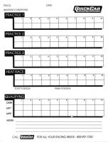 QuickCar Time Organizer Chart - 100 Lap - 50 Sheet in a Pad