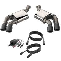 Quick Time Performance Screamer Axle-Back Exhaust System - 2-3/4 in Diameter - Dual Rear Exit - Dual 4 in Black Tips - Chevy Camaro 2016-21
