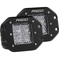 Rigid Industries - Rigid Industries D-Series PRO LED Flood Light Assembly - 30 Watts - 4 White LED - White Lens - 3 x 3 in Square - Flush Mount - Black (Pair)