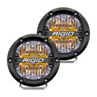 Rigid Industries 360 Series LED Driving Light Assembly - 4 LEDs - Amber - 4 in Diameter - Surface Mount - Black (Pair)