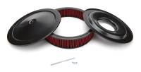Racing Power Performance Air Cleaner Assembly - 14 in Round - 3 in Tall - 5-1/8 in Carb Flange - Drop Base - Red Filter - Black