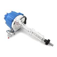 Racing Power Magnetic Pickup Distributor - Vacuum Advance - HEI Style Terminal - Blue - Ford FE-Series
