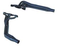 Schoenfeld Dirt Late Model Headers - 1-3/4 to 1-7/8 in Primary - 3-1/2 in Collector - Black - Small Block Chevy (Pair)