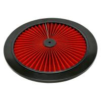 Specialty Products Filtered Air Cleaner Lid - Red Filter - 14 in Round - Black