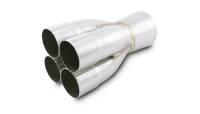 Vibrant Performance Slip-On 4 into 1 Merge Collector - 2-1/2 in Primary Tubes - 4 in Outlet - Stainless