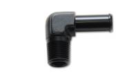 Hose Barb Fittings and Adapters - NPT to Hose Barb Adapters - Vibrant Performance - Vibrant Performance 90 Degree 3/8 in NPT Male to 3/8 in Hose Barb Adapter - Black