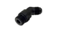 Vibrant Performance 45 Degree 6 AN Male to 8 AN Male O-Ring Adapter - Swivel - Black