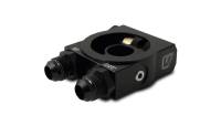 Vibrant Performance Sandwich Oil Cooler Adapter - Bolt-On - 10 AN Male Inlet - 10 AN Male Outlet - Black