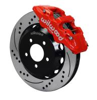 Wilwood AERO6 Big Brake Front Brake System - 6 Piston Caliper - 15.00 in Drilled/Slotted Iron Rotor - Offset hat - Red - Chevy Camaro 2016-17