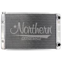 Northern Race Pro Double Pass Radiator - 19" x 31" x 3-1/8" - GM LS-Series w/ Threaded Connections Inlet