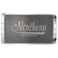 Northern Race Pro Double Pass Radiator - 19" x 35" x 3-1/8" - GM LS-Series w/ Threaded Connections Inlet