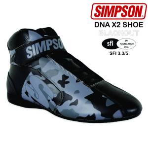 Racing Shoes - Shop All Auto Racing Shoes - Simpson DNA X2 Blackout Shoes - $249.95