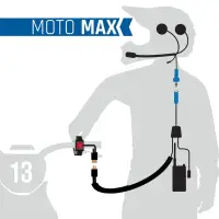 Rugged Moto Max Kit With Waterproof RDH-X Digital Radio - Helmet Kit, Harness, and Handlebar Push-To-Talk