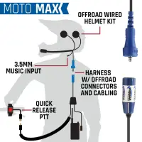 Rugged Radios - Rugged Moto Max Kit With Waterproof RDH-X Digital Radio - Helmet Kit, Harness, and Handlebar Push-To-Talk - Image 2