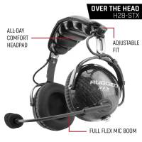 Rugged Radios - Rugged AlphaBass Carbon Fiber Headset for STEREO and OFFROAD Intercoms - Over The Head - Image 2