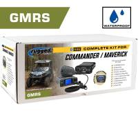 Rugged Can-Am Commander and Maverick - Glove Box Mount - 696 PLUS - Waterproof 25 Watt GMRS Radio - Behind the Head H42 ULT Headsets