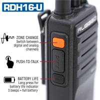 Rugged Radios - Rugged Rugged RDH16 UHF Business Band Handheld Radio - Digital and Analog - High Visibility Safety Yellow - Image 3