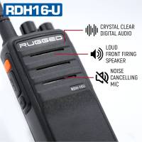 Rugged Radios - Rugged Rugged RDH16 UHF Business Band Handheld Radio - Digital and Analog - High Visibility Safety Yellow - Image 4