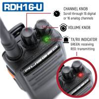 Rugged Radios - Rugged Rugged RDH16 UHF Business Band Handheld Radio - Digital and Analog - High Visibility Safety Yellow - Image 6