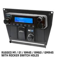 Rugged Polaris RZR PRO XP, RZR Turbo R, and RZR PRO R Dash Mount Radio and Intercom - Rugged M1/G1/RM45/RM60/GMR45 with Switch Holes