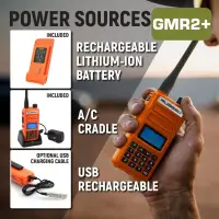 Rugged Radios - Rugged GMR2 PLUS GMRS and FRS Two Way Handheld Radio - Safety Orange - Image 8