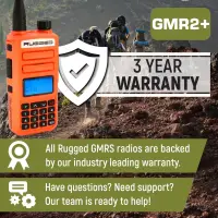 Rugged Radios - Rugged GMR2 PLUS GMRS and FRS Two Way Handheld Radio - Safety Orange - Image 9