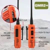 Rugged Radios - Rugged GMR2 PLUS GMRS and FRS Two Way Handheld Radio - Safety Orange - 2 Pack - Image 4