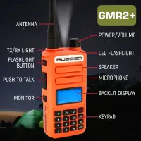 Rugged Radios - Rugged GMR2 PLUS GMRS and FRS Two Way Handheld Radio - Safety Orange - 2 Pack - Image 2