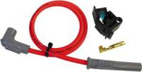 MSD Replacement Super Conductor Spark Plug Wire - (Red) - 90 HEI Distributor Boot, 90 Spark Plug Boot - 48"