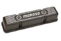 Moroso Die-Cast Aluminum Valve Covers - Black Epoxy Finish - SB Chevy - Tall Design
