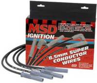 MSD 8.5mm Super Conductor Spark Plug Wire Set - Spiral Core - Black - Multi-Angle Plug Boot - L8, V8