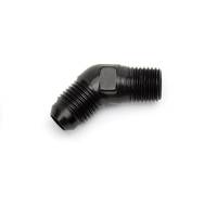 NPT to AN Fittings and Adapters - 45° Male NPT to Male AN Flare Adapters - Russell Performance Products - Russell ProClassic -08 AN to 3/8" NPT 45 Adapter - Black