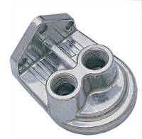 Trans-Dapt Single Remote Oil Filter Bracket - Vertical Inlet and Outlet - 3/4"-16 Nipple Accepts Fram PH8A Ford Filters