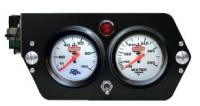 QuickCar Deluxe Sprint Car 2 Gauge Dash Panel w/ Warning Light Kit - OP/WT