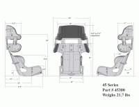 Kirkey 45 Series 15" Road Race Containment Seat Drawing