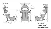 Kirkey 71 Series Standard 20 Degree Road Race Containment Seat Drawing