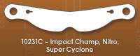 Racing Optics X-Stack Tearoffs - Clear - Fits Impact Champ - Nitro - Super Cyclone w/ 11-3/4" Post Centers - Notch Nose 10231C
