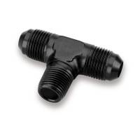 NPT to AN Fittings and Adapters - Male NPT on Side to Male AN Flare Tee Adapters - Earl's - Earl's Ano Tuff -3 AN Tee to 1/8" NPT on Branch Adapter