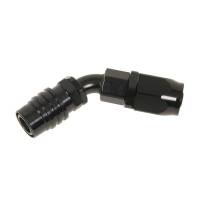 Jiffy-tite 2000 Series Quick-Connect -6 AN 45 Socket Hose End - Valved - Stealth Black Finish
