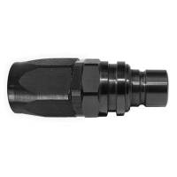 Jiffy-tite 3000 Series Quick-Connect -6 AN Straight Plug Hose End - Valved - Fluorocarbon Seal - Stealth Black Finish