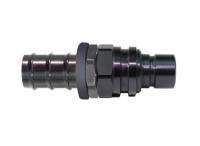 Jiffy-tite 5000 Series Quick-Connect -10 AN Male Push Lock Plug Hose End - Valved - Fluorocarbon Seal - Stealth Black Finish